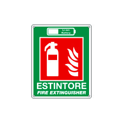 Cartello antincendio estintore per batterie al litio