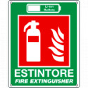 Cartello antincendio estintore per batterie al litio