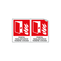 Foglio n. 2 etichetta aut. PORTA TAGLIAFUOCO TENERE CHIUSA EN ISO 7010