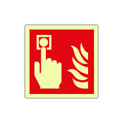 Cartello fotoluminescente allarme antincendio EN ISO 7010