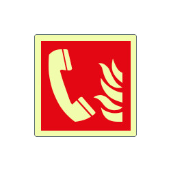 Cartello luminescente DIN PLUS antincendio telefono emergenza