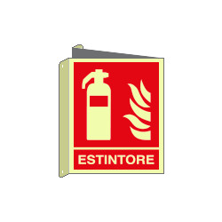Cartelllo luminescente DIN PLUS bifacciale estintore