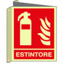Cartelllo luminescente DIN PLUS bifacciale estintore