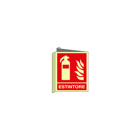 Cartello bifacciale estintore EN ISO 7010