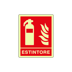 Cartello luminescente estintore EN ISO 7010