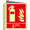Cartelllo luminescente DIN PLUS bifacciale estintore