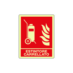 Cartello luminescente Estintore carrellato
