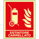 Cartello luminescente Estintore carrellato