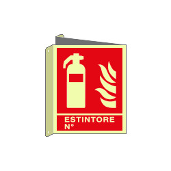 Cartello bifacciale estintore N. EN ISO 7010