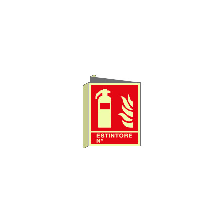 Cartello bifacciale estintore N. EN ISO 7010