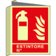 Cartello bifacciale estintore N. EN ISO 7010