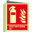 Cartello bifacciale estintore N. EN ISO 7010