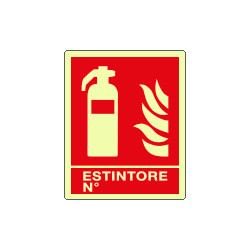 Cartello luminescente estintore N. ISO 7010