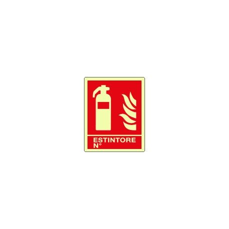 Cartello luminescente estintore N. EN ISO 7010
