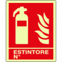 Cartello luminescente Estintore N. UNI EN ISO 7010