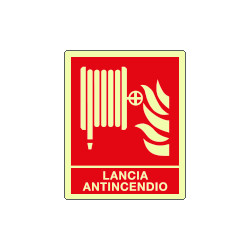 Etichetta luminescente lancia antincendio EN ISO 7010