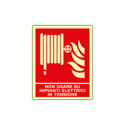 Cartello luminescente non usare su impianti elettr. . . . EN ISO 7010