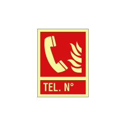 Cartello luminescente telefono di emergenza EN ISO 7010 F006