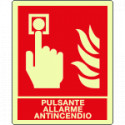 Cartello luminescente pulsante allarme antincendio EN ISO 7010