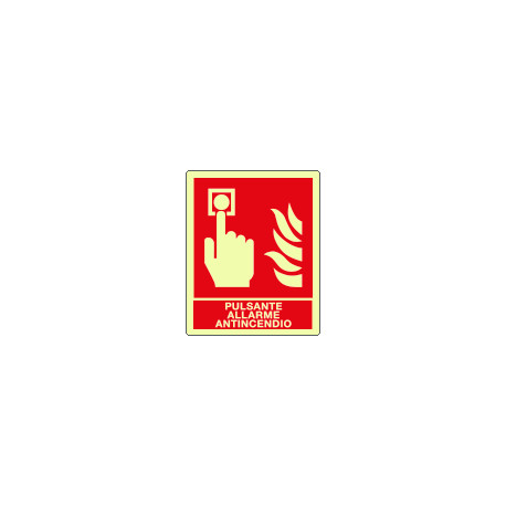 Cartello luminescente pulsante allarme antincendio EN ISO 7010