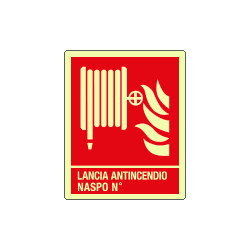 Cartello luminescente lancia antincendio naspo n