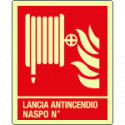 Cartello luminescente lancia antincendio naspo n