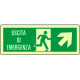 Cartello luminescente DIN uscita di emerg. freccia dx alto EN ISO 7010