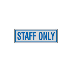 Label silver STAFF ONLY