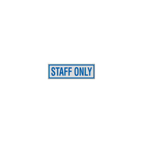 Label silver STAFF ONLY