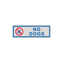 Label silver NO DOGS