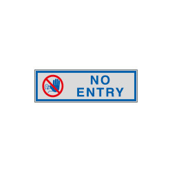 Label silver NO ENTRY
