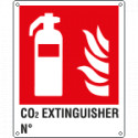 Sign escape way CO2 EXTINGUISHER N. EN ISO 7010 F001