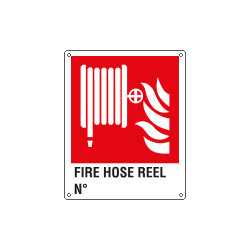 Sign escape way FIRE HOSE REEL N. EN ISO 7010