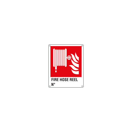 Sign escape way FIRE HOSE REEL N. EN ISO 7010