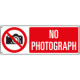 Sign prohibition NO PHOTOGRAPH EN ISO 7010 P029