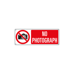 Sign prohibition NO PHOTOGRAPH EN ISO 7010 P029