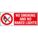 Sign prohibition NO SMOKING AND NO NAK.