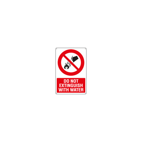Sign prohibition DO NOT EXTINGUISH WITH WATER