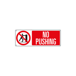 Sign prohibition NO PUSHING EN ISO 7010 P017