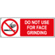 Sign prohibition NO NOT USE FOR FACE GRINDING EN ISO 7010 P032