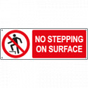 Sign prohibition self-adhesive NO STEPPING ON SURFACE EN ISO 7010