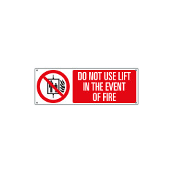 Sign prohibition DO NOT USE LIFT IN THE EVENT OF FIRE EN ISO 7010 P020