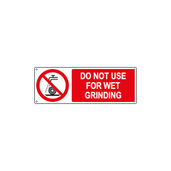 Sign prohibition DO NOT USE FOR WET GRINDING EN ISO 7010 P033