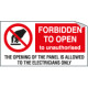 Sheet n. 1 label FORBIDDEN TO OPEN EN ISO 7010