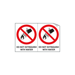 Sheet n. 2 label DO NOT EXTINGUISH EN ISO 7010 P011