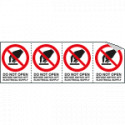 Sheet n. 4 label "DO NOT OPEN. . . "EN ISO 7010
