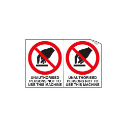 Sheet n. 2 label "UNAUTHORISED. . . "