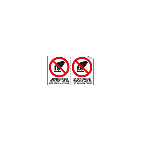 Sheet n. 2 label "UNAUTHORISED. . . "
