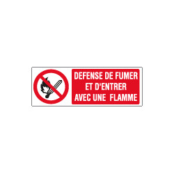 Sign prohibition DEFENSE DE FUMER ET D'ENTRER. . . EN ISO 7010 P003