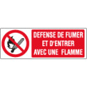 Sign prohibition DEFENSE DE FUMER ET D'ENTRER. . . EN ISO 7010 P003